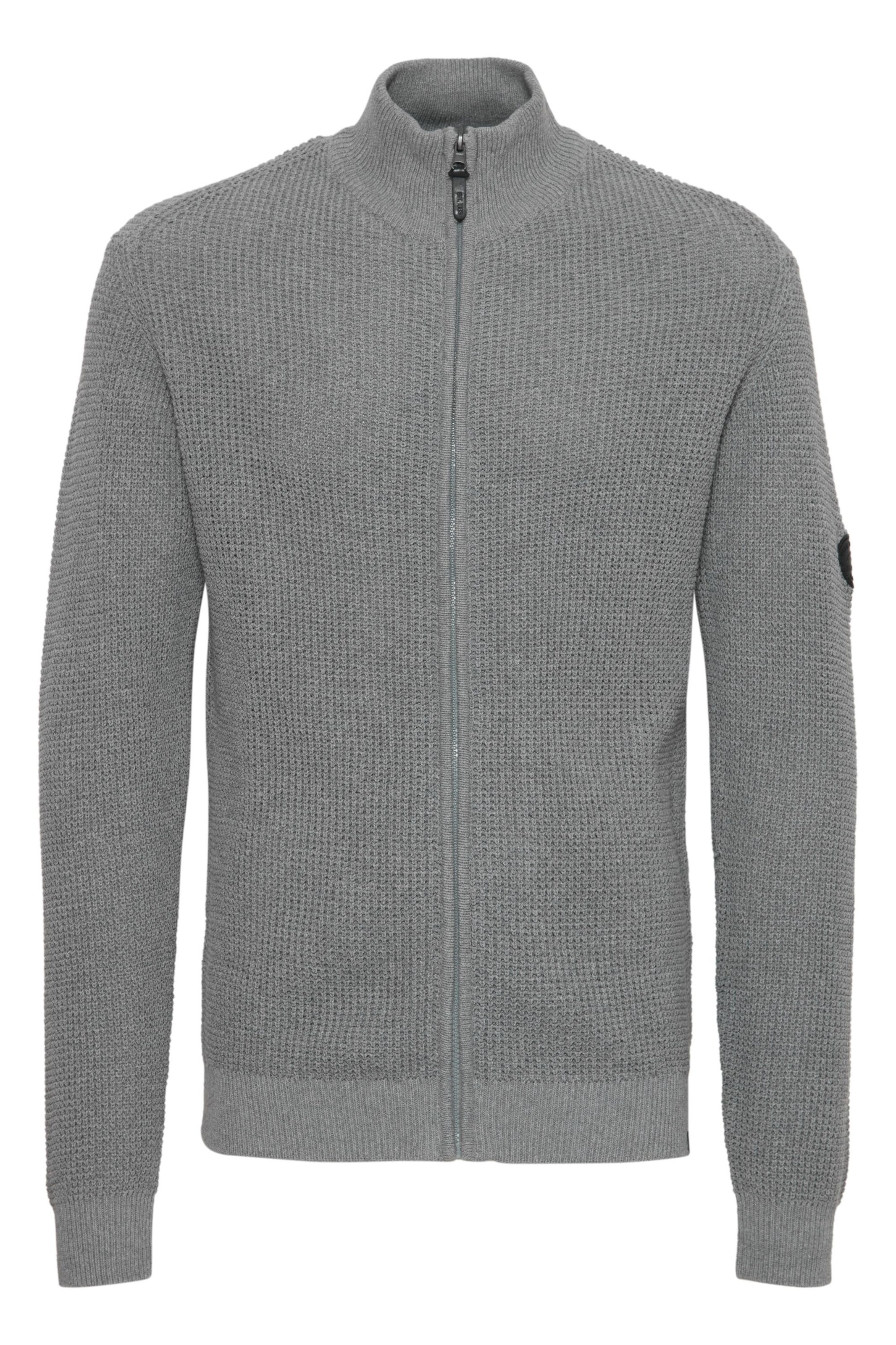 INDICODE JEANS Strickjacke 'Revil' in Grau: Vorderseite