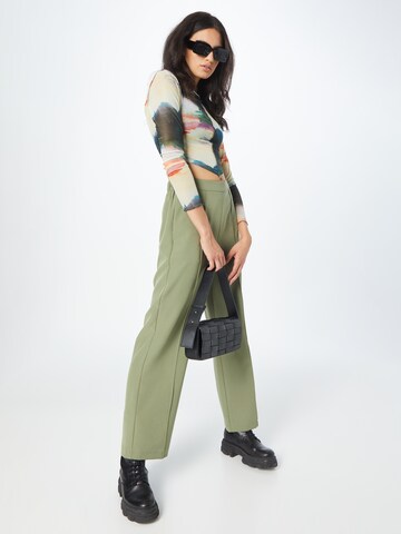PIECES Wide leg Trousers 'PCBOZZY' in Green