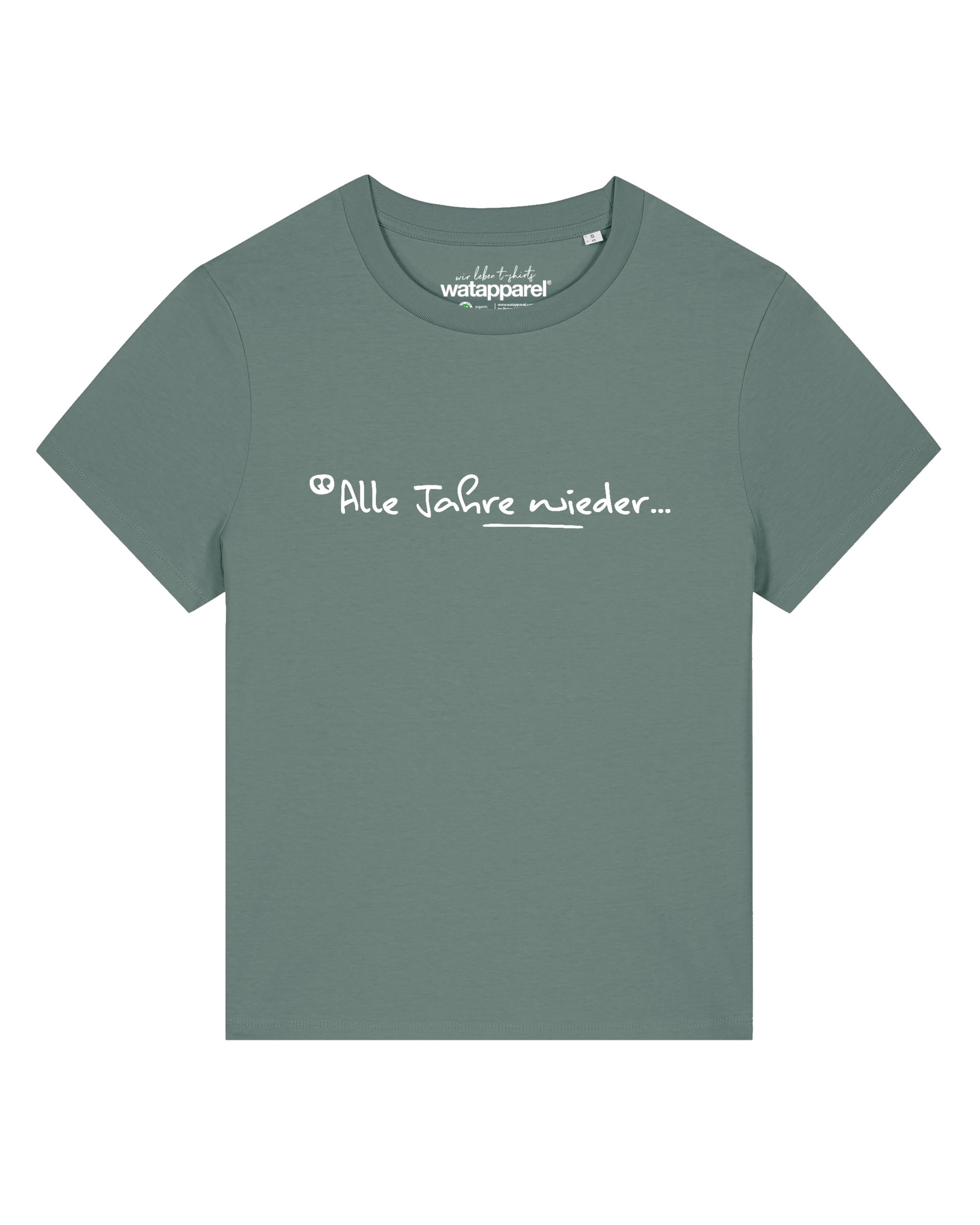 T-shirt 'Alle Jahre Wieder' Watapparel en vert : devant
