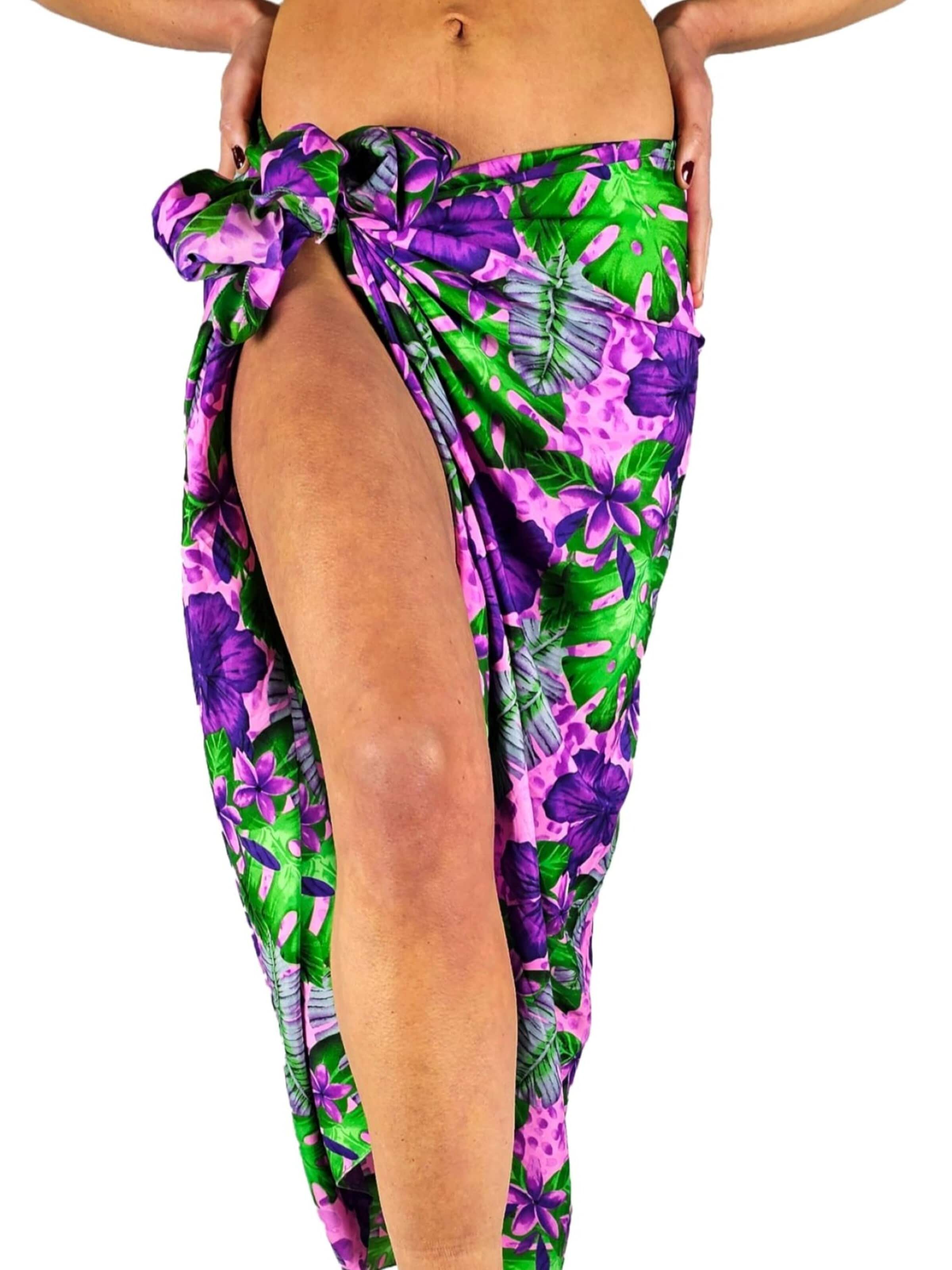 Sciarpa 'Green Purple Flower' di King Kameha in rosa