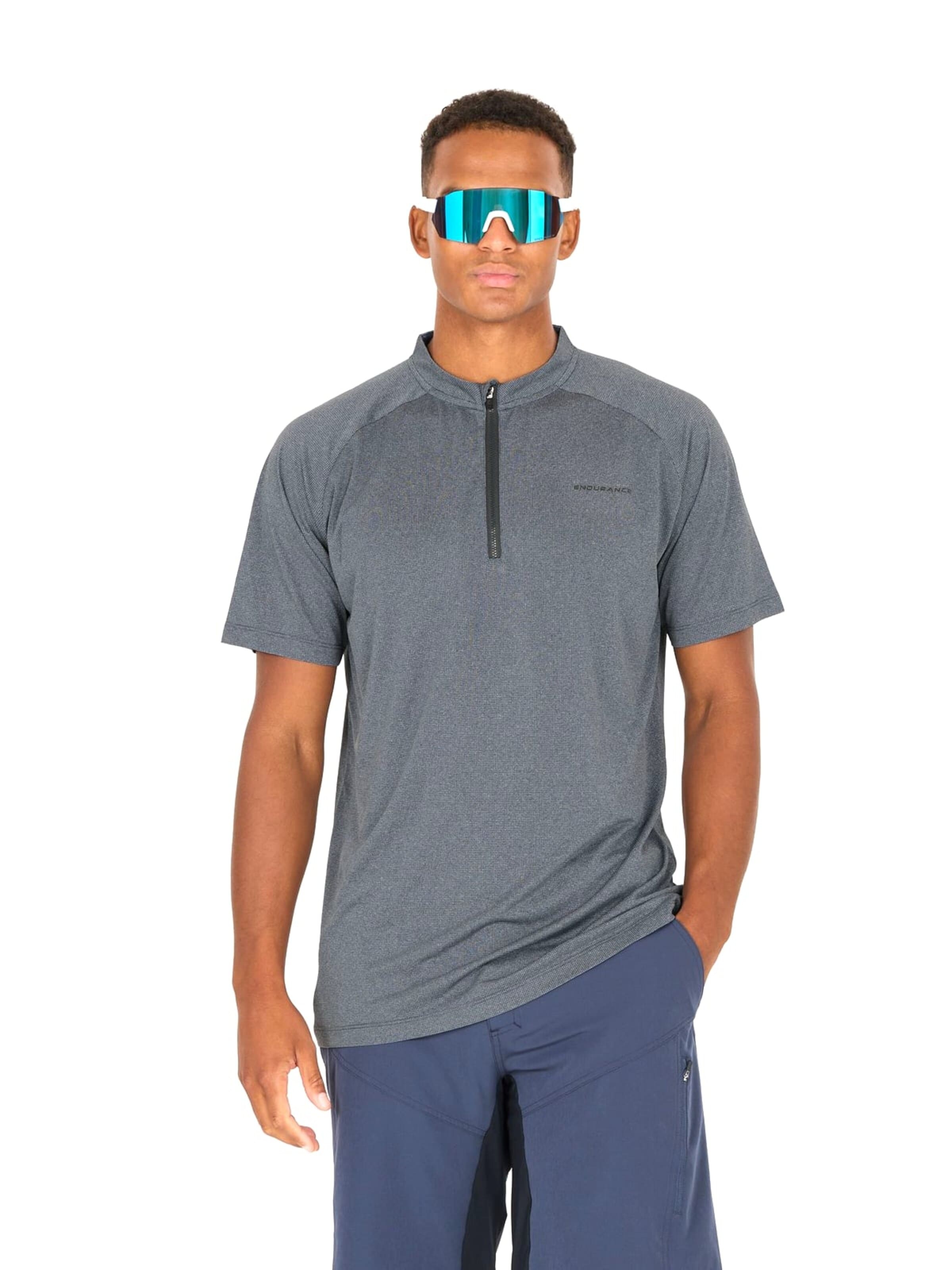 T-Shirt fonctionnel 'Crow M Melange Cycling/MTB SS Shirt' ENDURANCE en bleu : devant