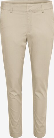 Coupe slim Pantalon chino 'Lea' Kaffe en beige : devant