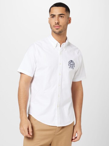 Abercrombie & Fitch Regular fit Button Up Shirt in White: front