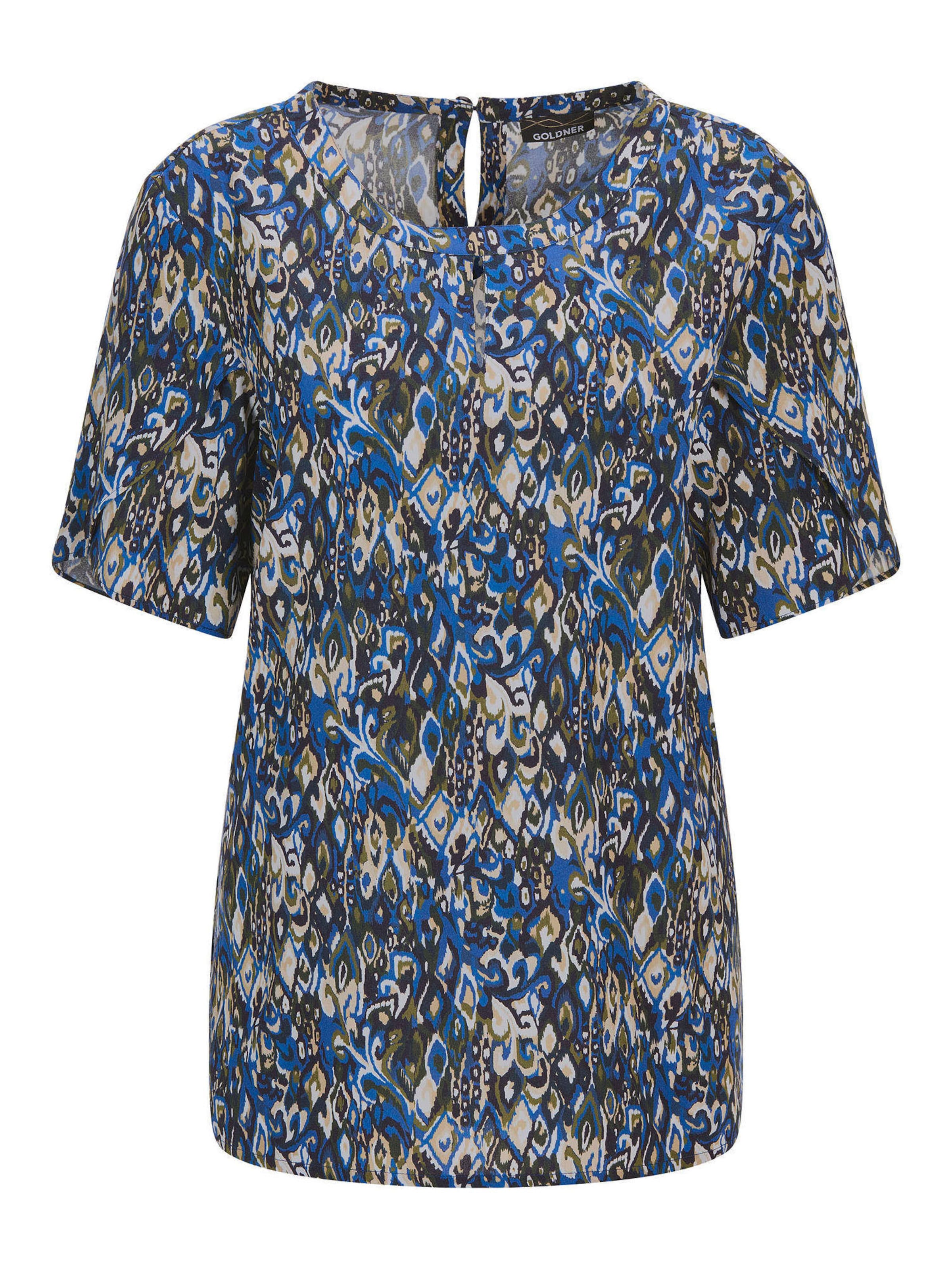 Goldner Bluse in Blau: Vorderseite