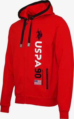U.S. POLO ASSN. Zip-Up Hoodie in Red