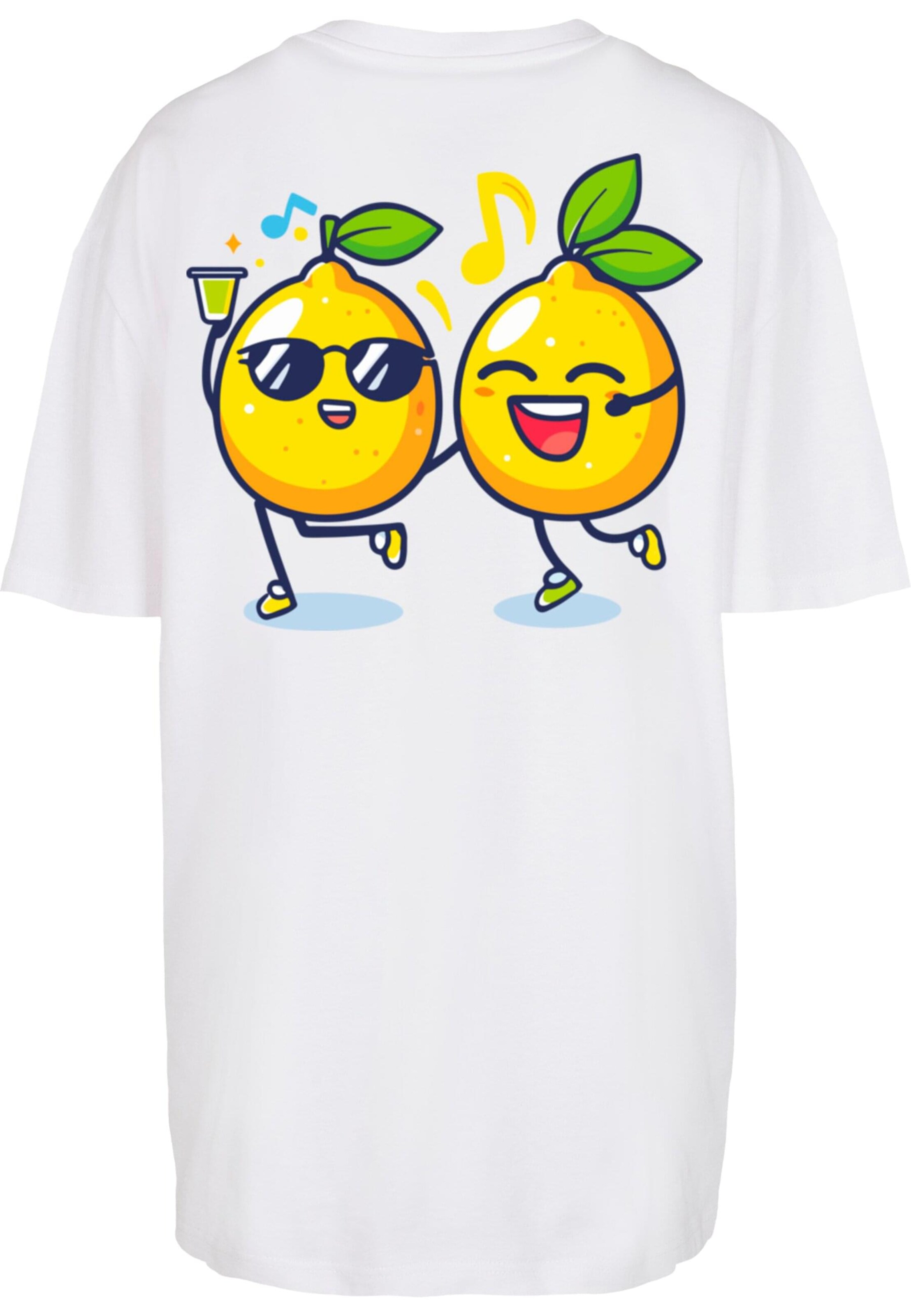 Merchcode T-Shirt 'Lemon Party' in Weiß
