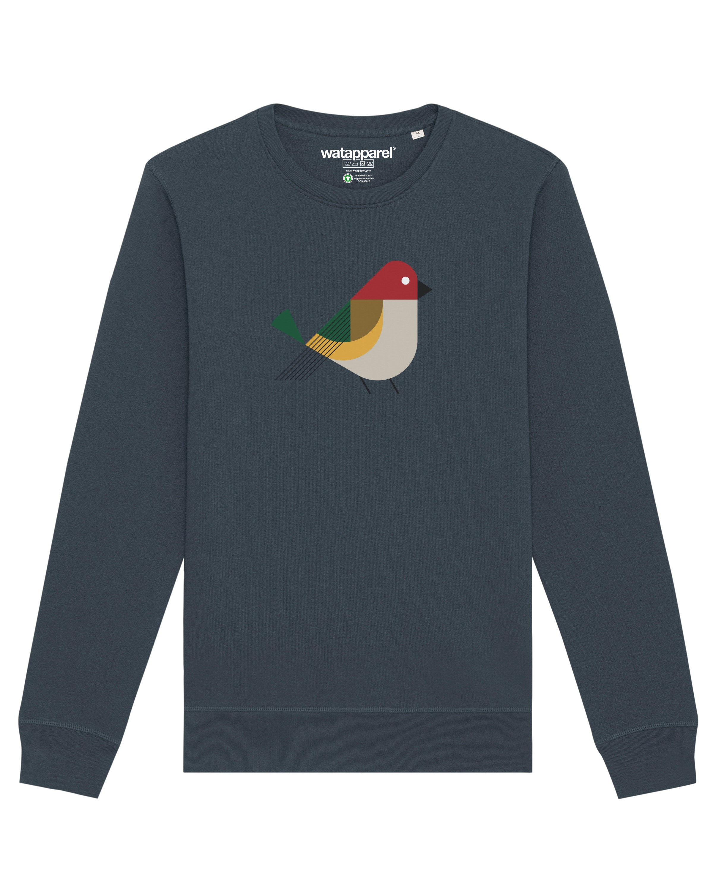 Watapparel Sweatshirt ' Vogel ' in Grau: Vorderseite