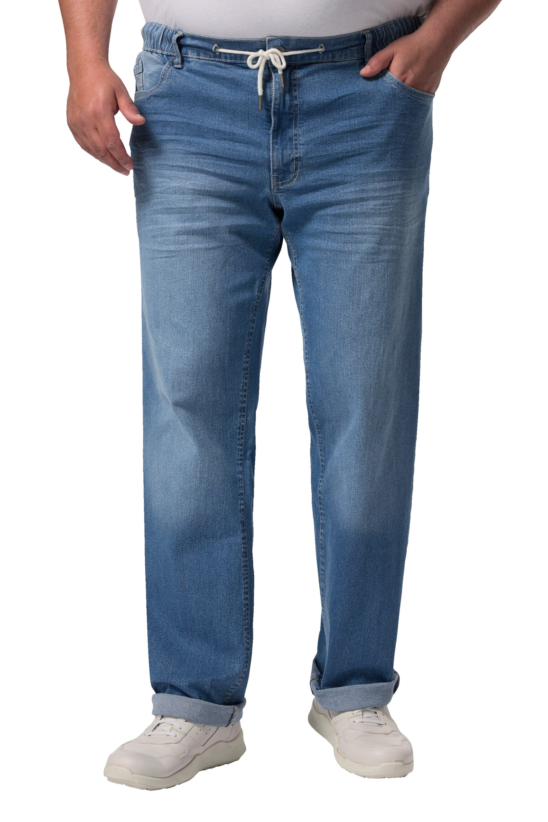 Men Plus Regular Jeans in Blauw: voorkant