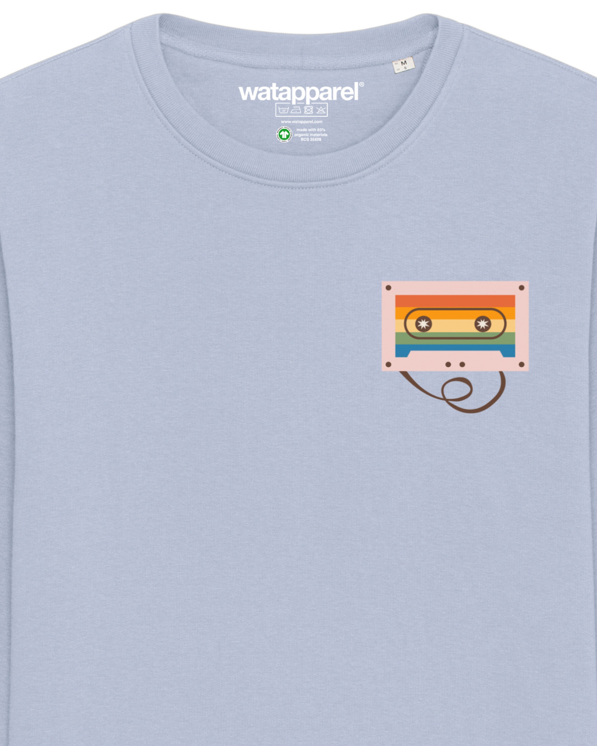 Watapparel Sweatshirt ' Rainbow Cassette ' in Blauw