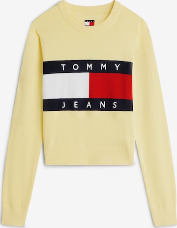 Pull-over Tommy Jeans en jaune : devant