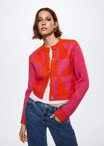 MANGO Sweat jacket in Pink: front
