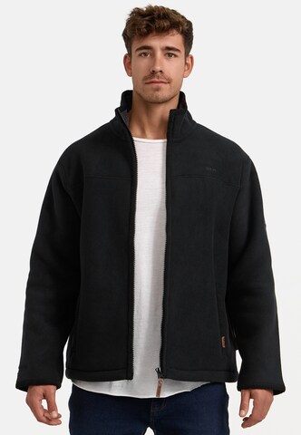 Veste en polaire 'Emilos' INDICODE JEANS en noir : devant