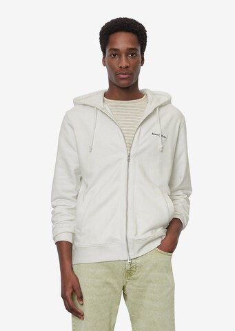 Marc O'Polo Zip-Up Hoodie in White: front