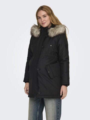 Only Maternity Winter parka in Black: front