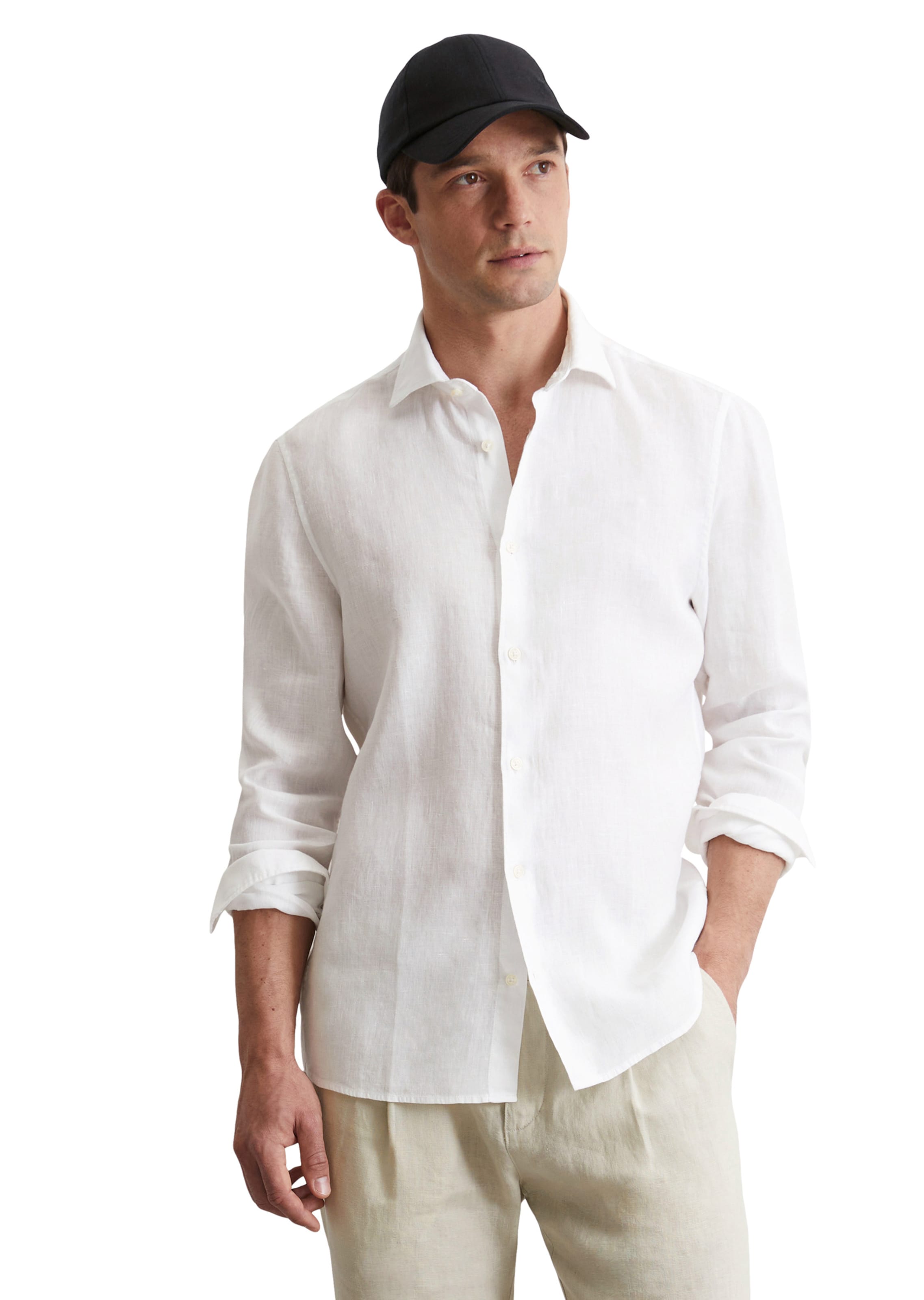 Marc O'Polo Regular fit Overhemd in Wit: voorkant