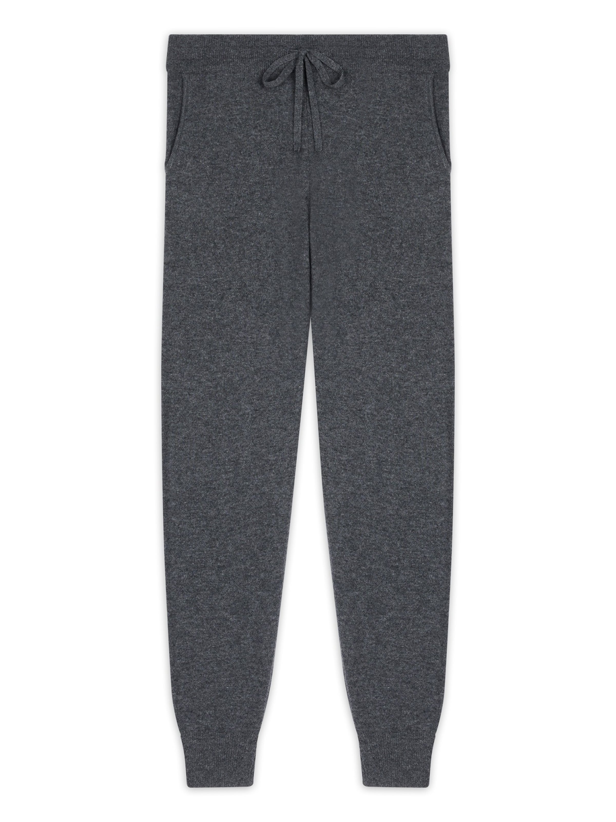 JUST CASHMERE Tapered Broek in Grijs: voorkant