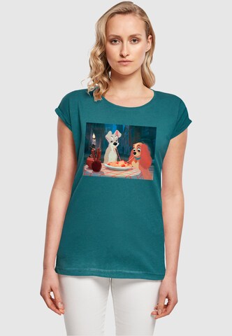 ABSOLUTE CULT Shirt 'Lady And The Tramp - Spaghetti' in Groen: voorkant