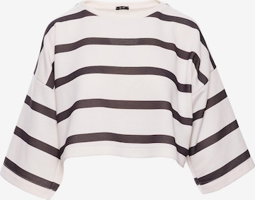 made of emotion Top 'Krótka bluza z nadrukiem' – bílá: přední strana