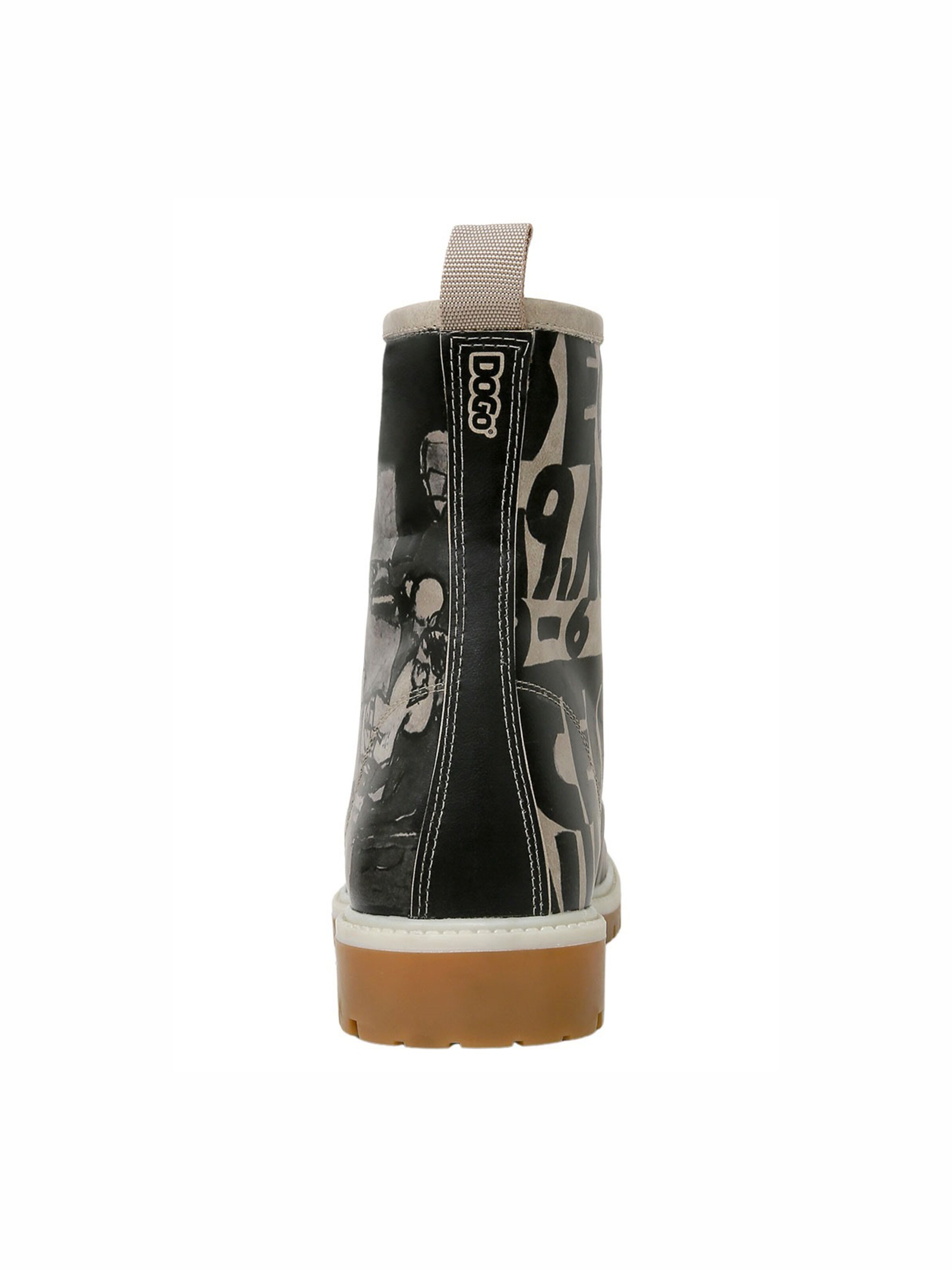 DOGO Lace-Up Boots 'DOGO Boots - Supper BlackWhite' in Black