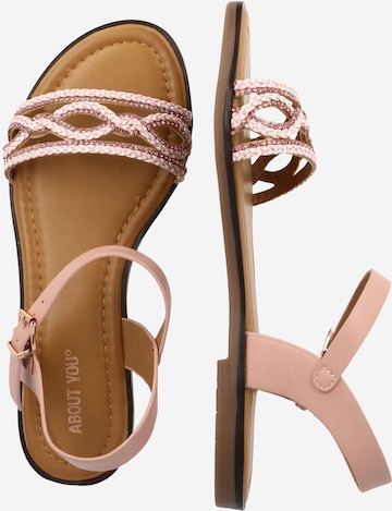 ABOUT YOU Sandals 'Lenja' in Pink