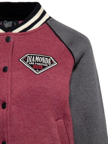 Queen Kerosin Between-Season Jacket 'Diamonds' in Red
