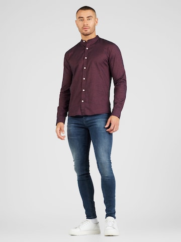 Lindbergh Slim fit Button Up Shirt in Red