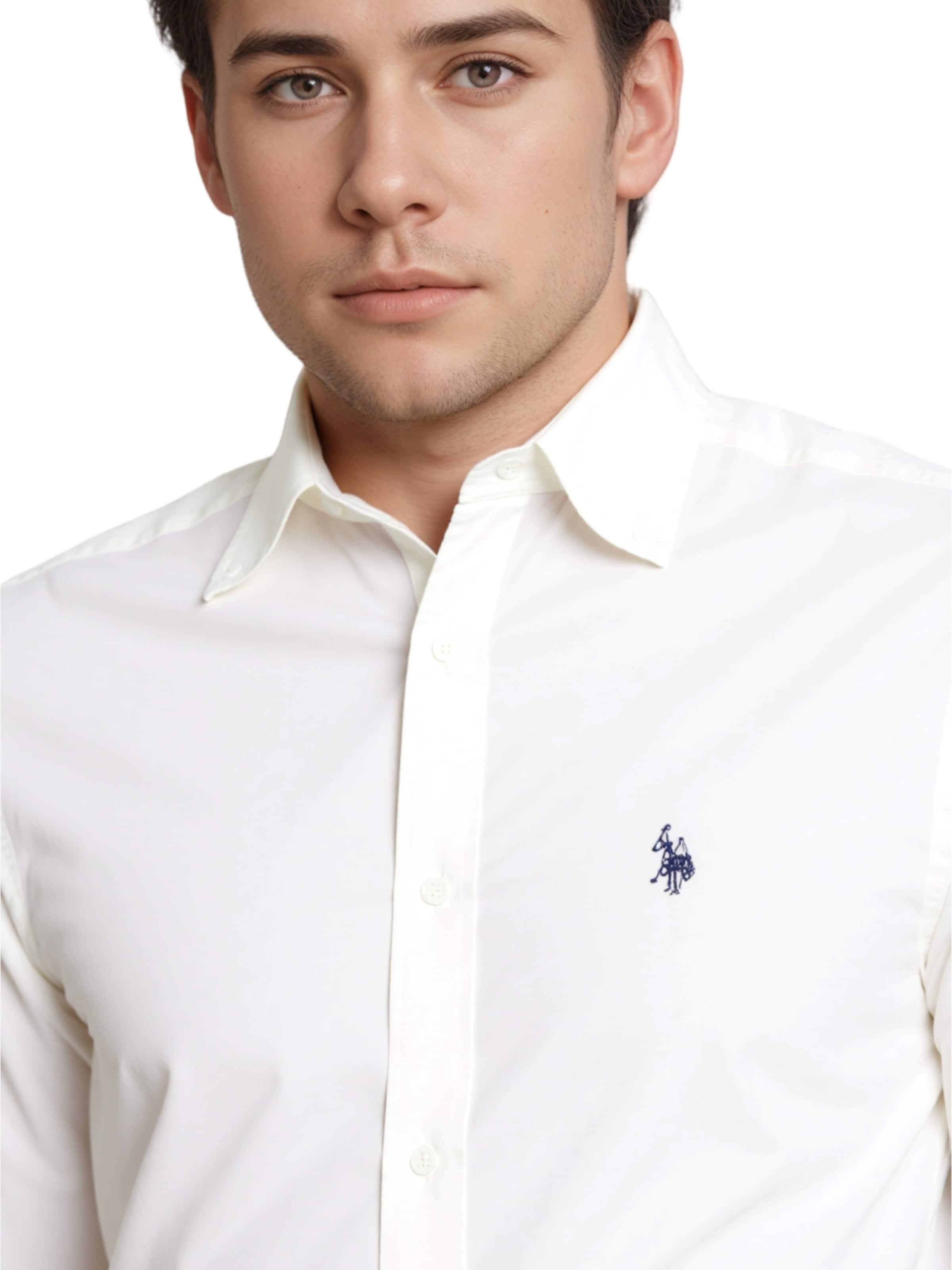 Coupe regular Chemise U.S. POLO ASSN. en blanc