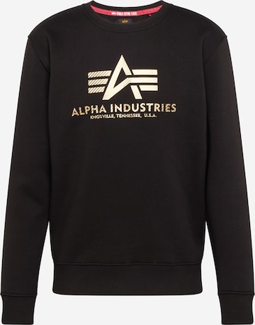 ALPHA INDUSTRIES Tréning póló - fekete: elől