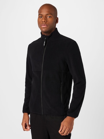 JACK & JONES Fleece Jacket 'POWER' in Black: front