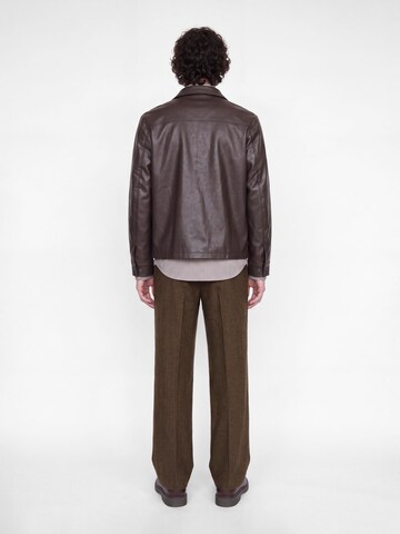 JACK & JONES Wide leg Trousers with creases in Brown