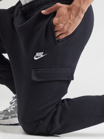 Nike Sportswear Tapered Cargo Pants 'CLUB FLEECE' in Black