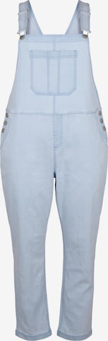 Zizzi Regular Tuinbroek jeans in Blauw: voorkant