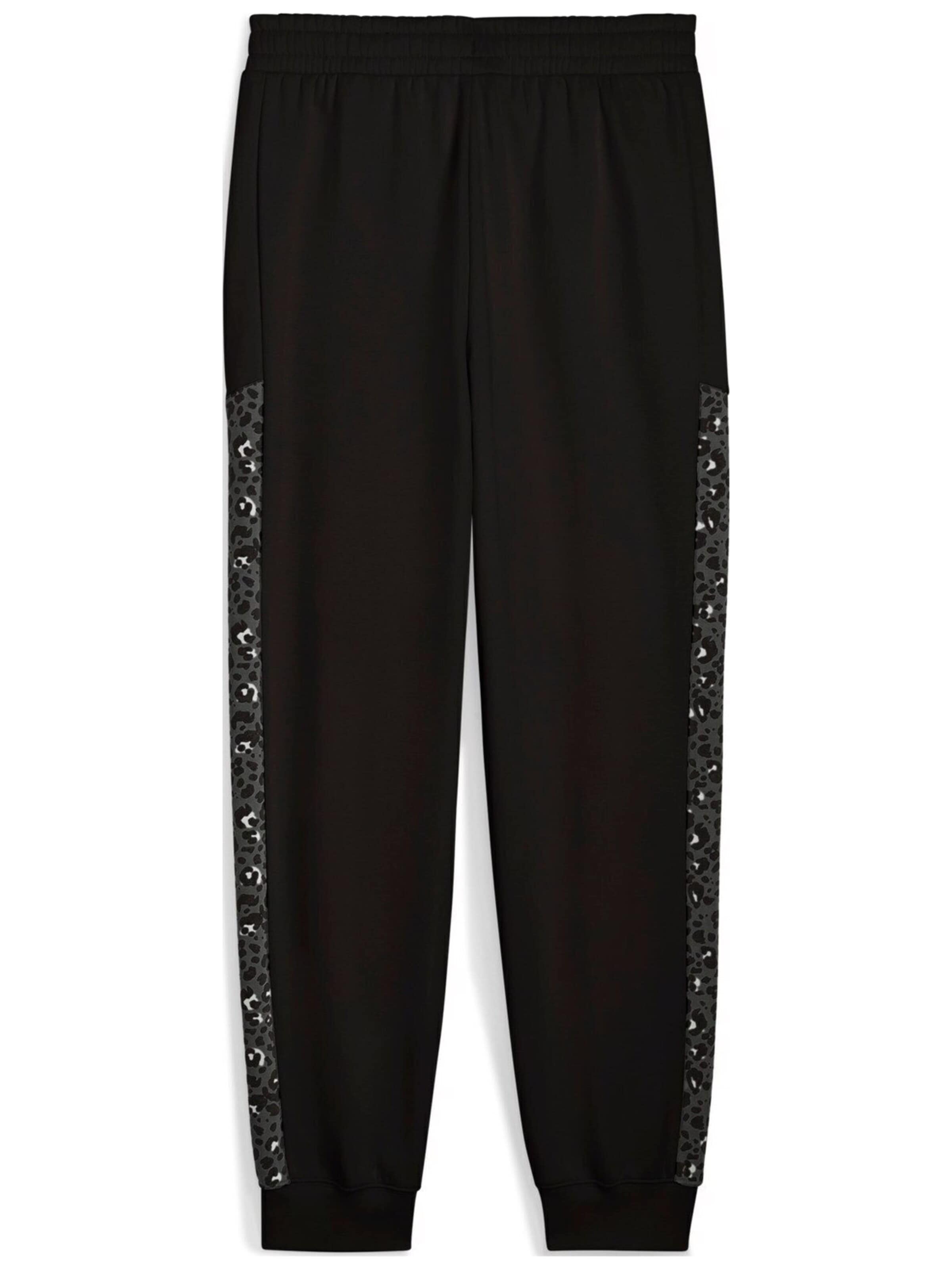 PUMA - Tapered Pantalón deportivo 'Puma Ess Graphic Animal Comfort High-waist Sweatpants' en negro