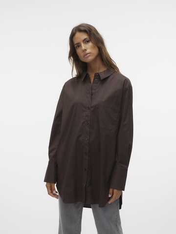 VERO MODA Blouse 'MATHILDE' in Bruin: voorkant