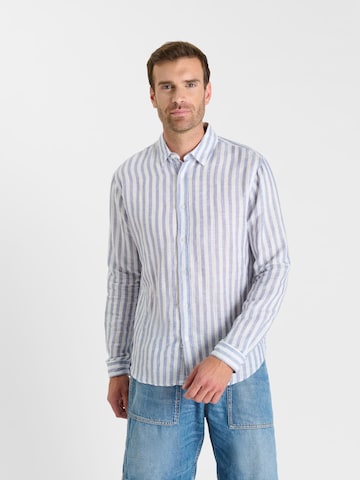 Fit confort Chemise Le Temps Des Cerises en bleu : devant