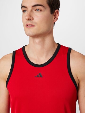 T-Shirt fonctionnel '3-Stripes' ADIDAS PERFORMANCE en rouge