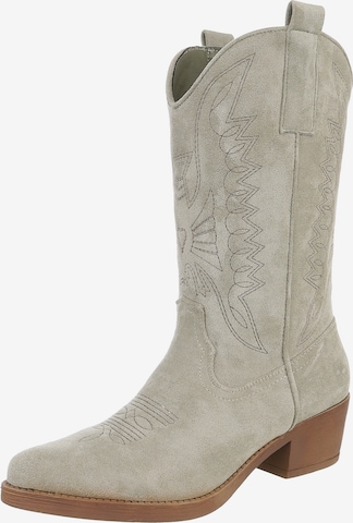 Ital-Design Cowboy Boots in Green: front