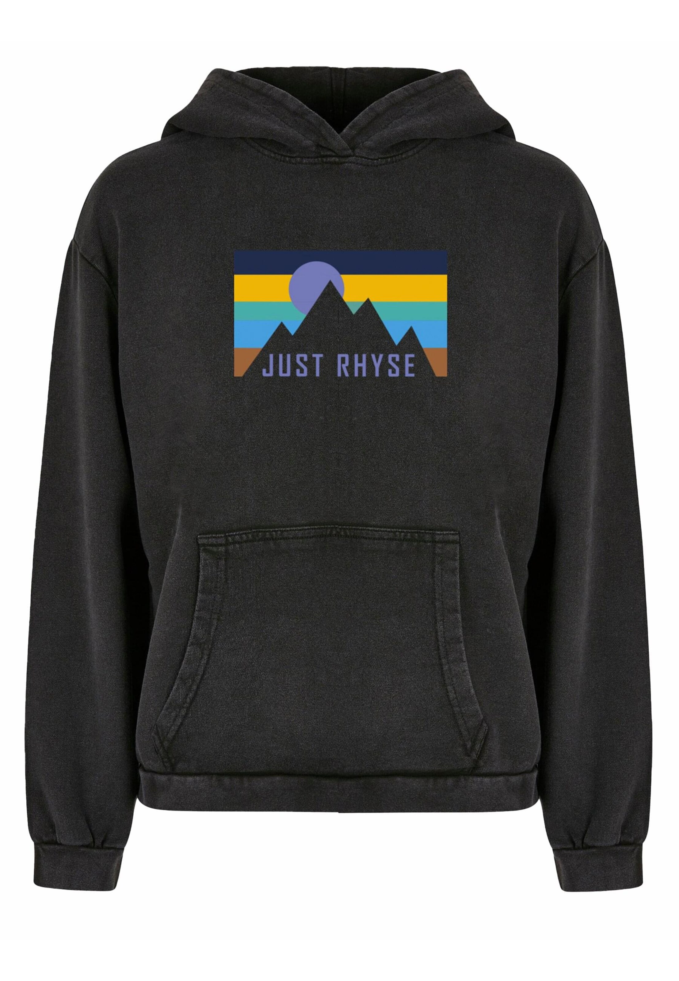 Sweat-shirt 'Mountainside' Just Rhyse en noir : devant