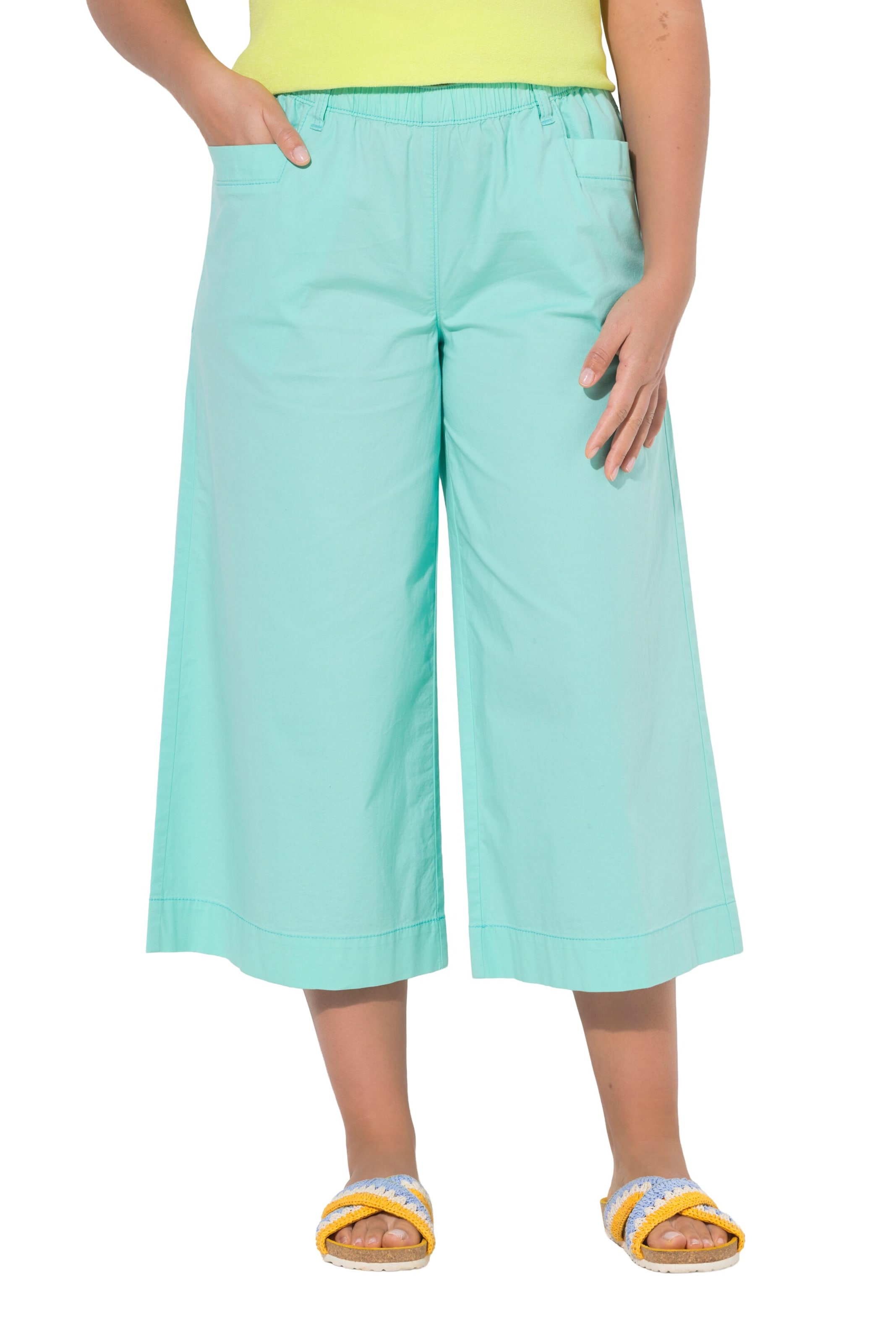 LAURASØN Wide leg Broek in Groen: voorkant