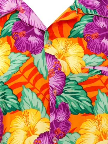 King Kameha Shirt 'Wild Flowers' in Orange