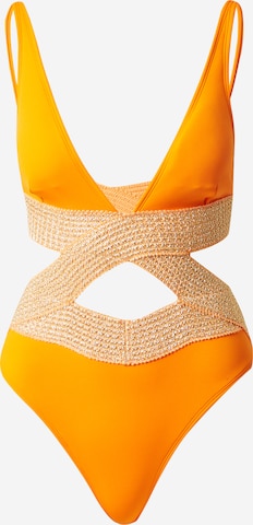 River Island Triangle Swimsuit in Orange: front