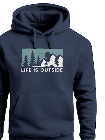 Neverless Sweatshirt 'Life is outside' in Blau
