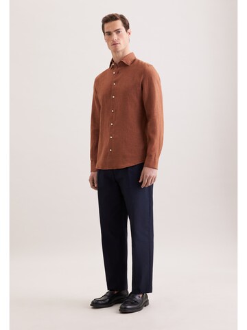 SEIDENSTICKER Slim fit Overhemd in Bruin