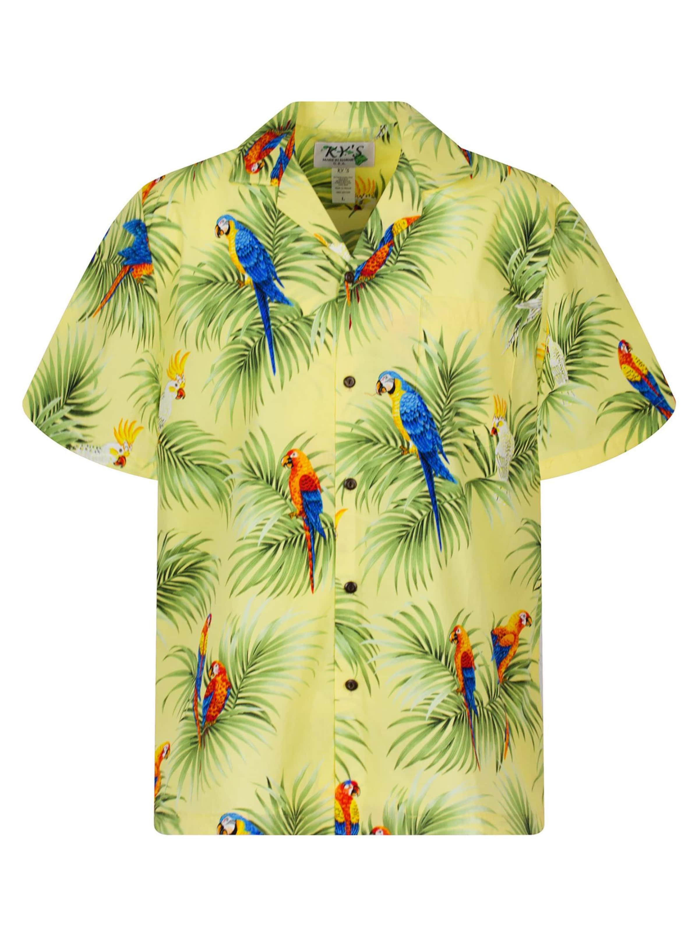 KY's Regular fit Button Up Shirt 'Kakadu Allover' in Yellow: front