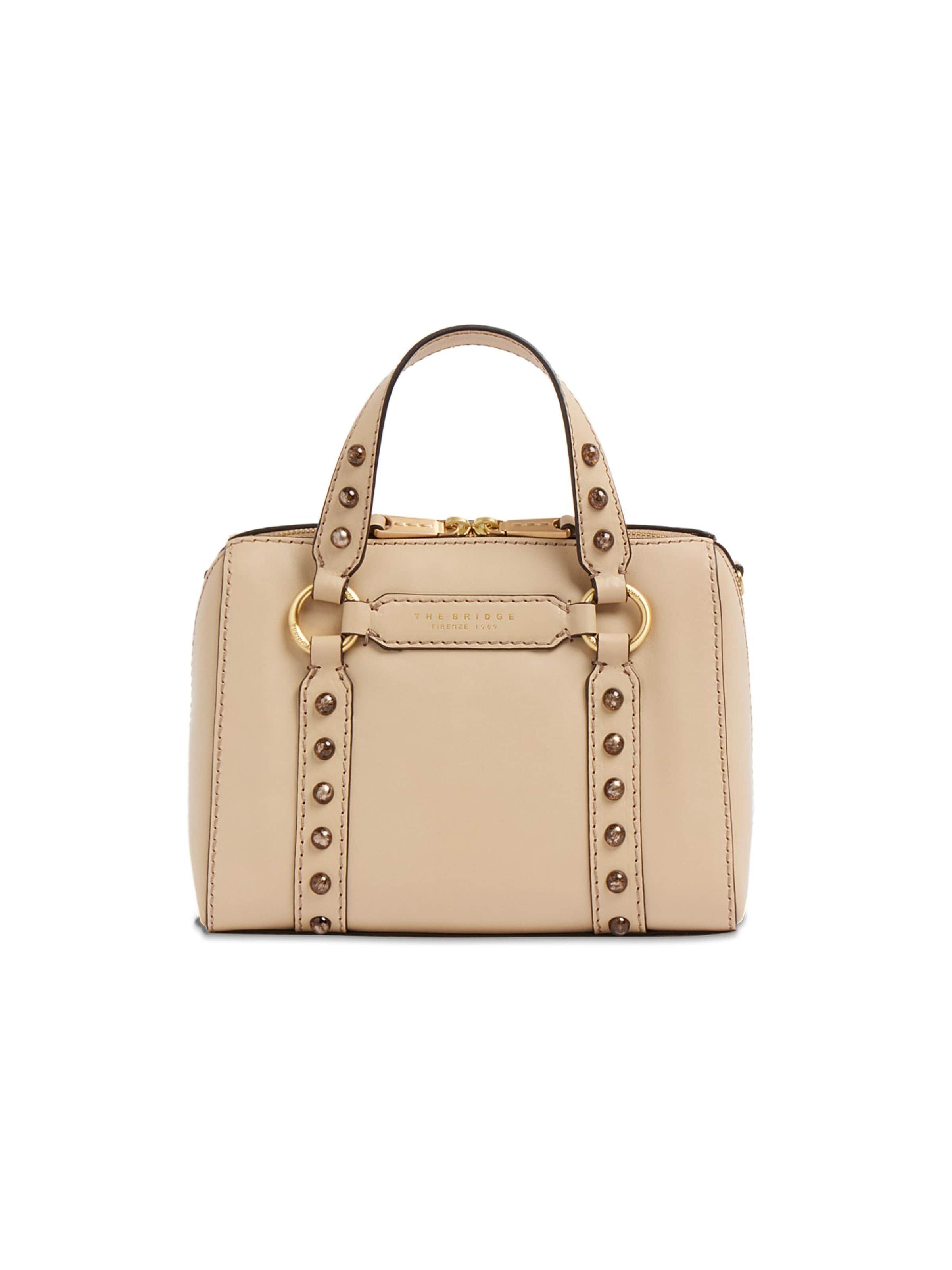 The Bridge Handbag in Beige: front