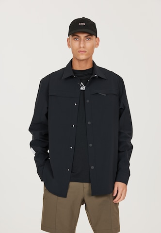 SOS Regular fit Athletic Button Up Shirt in Black: front