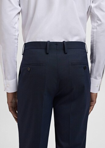 MANGO MAN Slim fit Pleated Pants 'Milan' in Blue