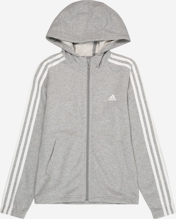 ADIDAS PERFORMANCE Athletic Zip-Up Hoodie in Grey: front