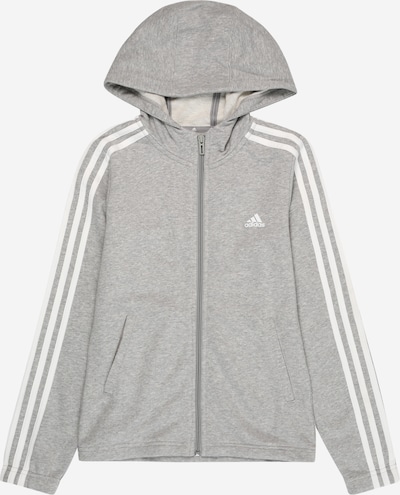 ADIDAS SPORTSWEAR Urheilullinen collegetakki 'Essentials 3-Stripes ' värissä meleerattu harmaa / valkoinen, Tuotenäkymä