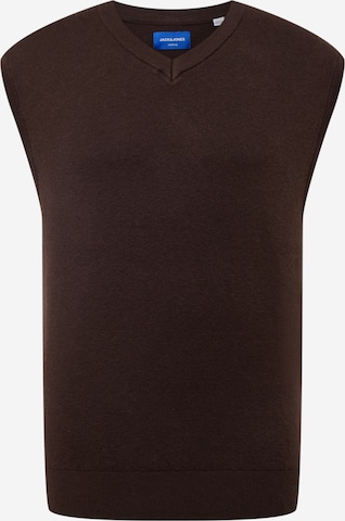 JACK & JONES Sweater Vest 'KEEGAN' in Brown: front
